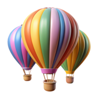 magnificent minimalist Colorful Hot Air Balloons Transparent Background Element professional png