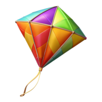 stunning modern Colorful Kite Single String Flying High Transparent Background 4K png