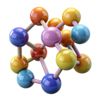 beautiful abstract Colorful Molecular Structure Model Isolated on Transparent Background genuine png