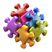 magnificent abstract Colorful Puzzle Pieces Scattered Cutout professional png