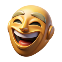 dramatic traditional Comedy Mask Smiling Expression Transparent Background high resolution png