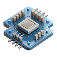 wonderful artistic Complex Circuit Board with Microchips Transparent Background high resolution png