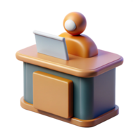 impressive modern Conference Registration Desk with Attendee Isolated professional png