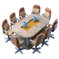 magnificent minimalist Conference Room Table with Chairs Top View Cutout high quality png
