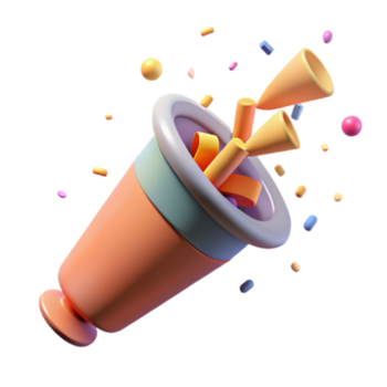 extraordinario rústico papel picado cañón explotando con transparente antecedentes exclusivo png