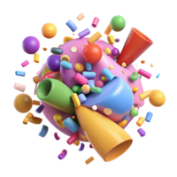 serene traditional Confetti Explosion Transparent Background Colorful original png