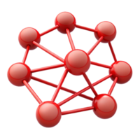 serene creative Connected Network Nodes Red Lines Isolated original png