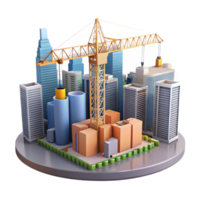 wonderful minimalist Construction Crane Cityscape Background Transparent Background high quality png