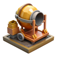 impressive modern Construction Site with Concrete Mixer Transparent Background 4K png