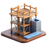 magnificent rustic Construction Site with Scaffolding Transparent Background high resolution png