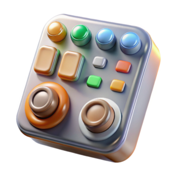 lindo abstrato ao controle painel com botões e dials transparente fundo Alto resolução png