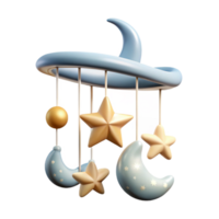 wonderful contemporary Cribs Mobile with Stars and Moon Transparent Background premium png