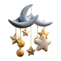 beautiful abstract Cribs Mobile with Stars and Moon Transparent Background exclusive png