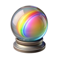 extraordinary minimalist Crystal Ball with Rainbow Light Isolated Element exclusive png