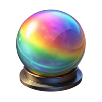 impressive vintage Crystal Ball with Rainbow Light Isolated Element high quality png