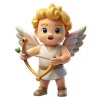 impressive creative Cupid with Bow and Arrow Cartoon Style Transparent premium png