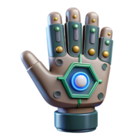 serene modern Cybernetic Hand with Touchscreen Interface Cutout detailed png