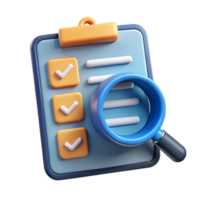 serene vintage Cybersecurity Audit Icon with Checklist and Magnifying Glass Isolated on White original png