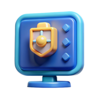 wonderful abstract Cybersecurity Awareness Training Icon Blue Computer Transparent Background professional png
