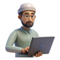 magnificent minimalist Cybersecurity Expert Working on Laptop Isolated on White original png