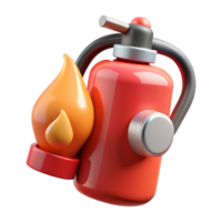 serene minimalist Cybersecurity Incident Management Icon Red Fire Extinguisher Transparent Background high resolution png