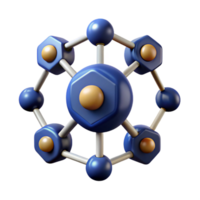 wonderful artistic Cyber Security Network Nodes Dark Blue Transparent Background authentic png