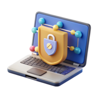 extraordinary creative Cybersecurity Training Presentation on Laptop Transparent Background detailed png