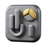 elegant minimalist Data Analysis Tools Icon Gray Chart Transparent Background premium png