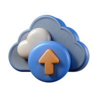vibrant abstract Data Backup Icon with Cloud Upload Arrow Cutout 4K png