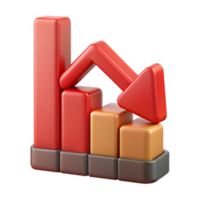 serene abstract Data Breach Graph with Red Downward Trend Transparent Background 4K png
