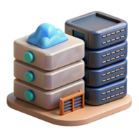 impressive rustic Data Center with Servers Isolated Element premium png