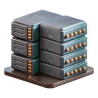 magnificent vintage Data Center with Servers Isolated Element authentic png
