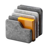 elegant modern Data Classification Icon Gray Folders Transparent Background exclusive png
