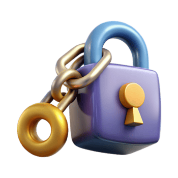 beeindruckend künstlerisch Daten Verschlüsselung Schlüssel mit Kette ausgeschnitten Sicherheit Element Prämie png