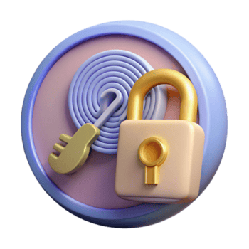 großartig abstrakt Daten Verschlüsselung Schlüssel mit Kette ausgeschnitten Sicherheit Element Prämie png