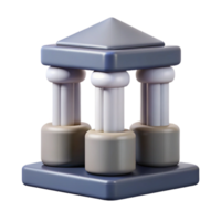 dramatic minimalist Data Governance Framework Icon Gray Pillars Isolated 4K png