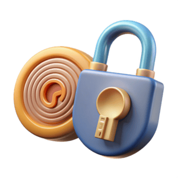 schön abstrakt Daten Verschlüsselung Schlüssel mit Kette ausgeschnitten Sicherheit Element hoch Auflösung png