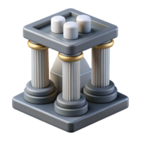 elegant abstract Data Governance Framework Icon Gray Pillars Isolated professional png