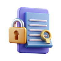 impressive abstract Data Privacy Policy Document Icon with Lock and Key Isolated Element exclusive png