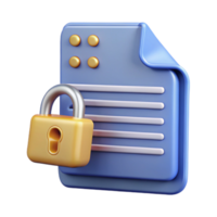wonderful creative Data Privacy Policy Document Icon with Lock and Key Isolated Element high resolution png