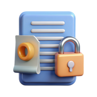 dramatic traditional Data Privacy Policy Document Icon with Lock and Key Isolated Element detailed png