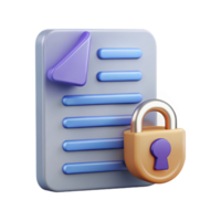 vibrant creative Data Protection Policy Icon with Document and Lock Transparent Background Element detailed png