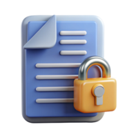 serene classic Data Protection Policy Icon with Document and Lock Transparent Background Element authentic png