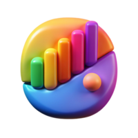 serene minimalist Data Visualization Techniques Icon Colorful Gradient Isolated detailed png