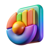 stunning vintage Data Visualization Techniques Icon Colorful Gradient Isolated authentic png