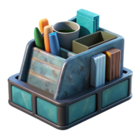 impressive modern Desk Organizer with Compartments Isolated Element detailed png