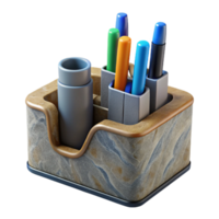 serene rustic Desk Organizer with Pen Holder Isolated Element professional png