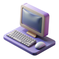 wonderful artistic Desktop Computer with Keyboard and Mouse Isolated Element high quality png