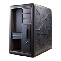 stunning abstract Desktop Computer Tower Black Case Transparent Background genuine png