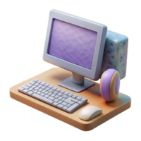 stunning modern Desktop Computer with Monitor Keyboard and Mouse Isolated high resolution png